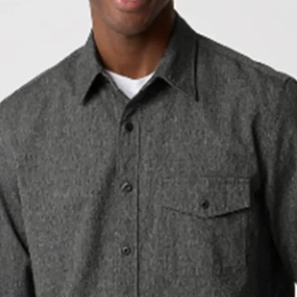J Crew Men's Jaspé Shirt Button Front Classic Black 100% Cotton NEW